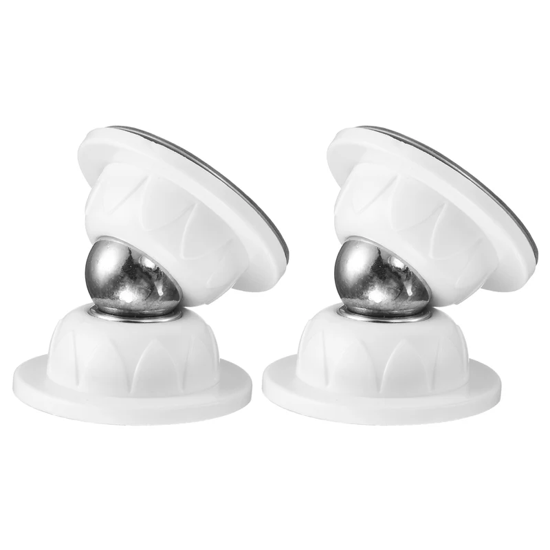 2Pcs 1.9" Magnetic Door Stoppers, Silicone Door Stop with Adhesive, White