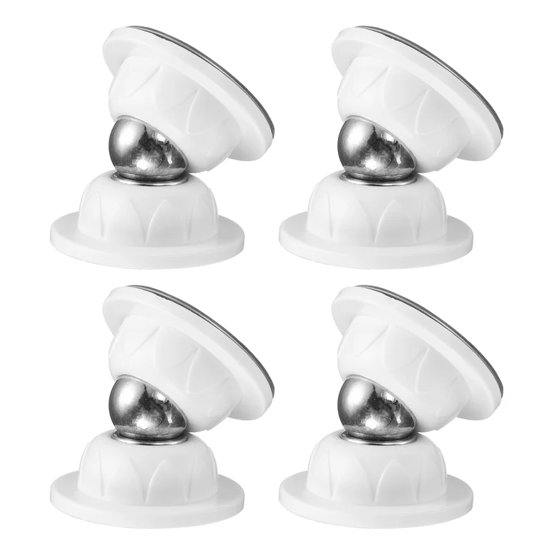 4Pcs 1.9" Magnetic Door Stoppers, Silicone Door Stop with Adhesive, White