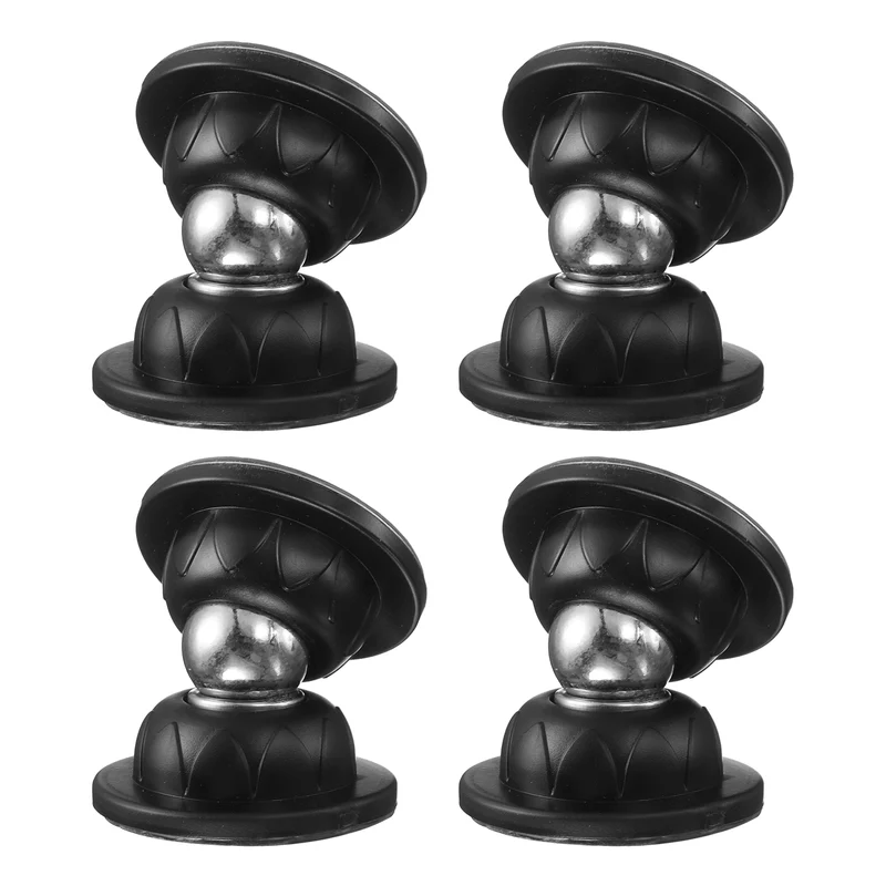 4Pcs 1.9" Magnetic Door Stoppers, Silicone Door Stop with Adhesive, Black