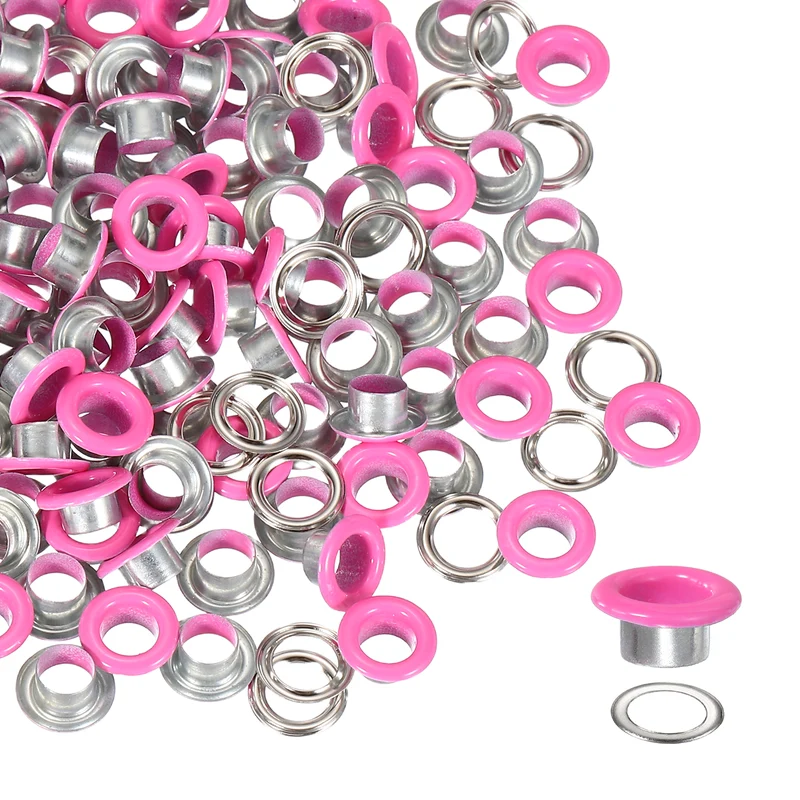 Grommets Kit, Metal Eyelets with Washers 6mm 1/4" & 250 Set & Burgundy Purple