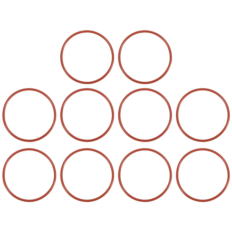 30Pcs Silicone O-Ring 48mm OD 44mm ID 2mm Width VMQ Sealing Gasket, Red