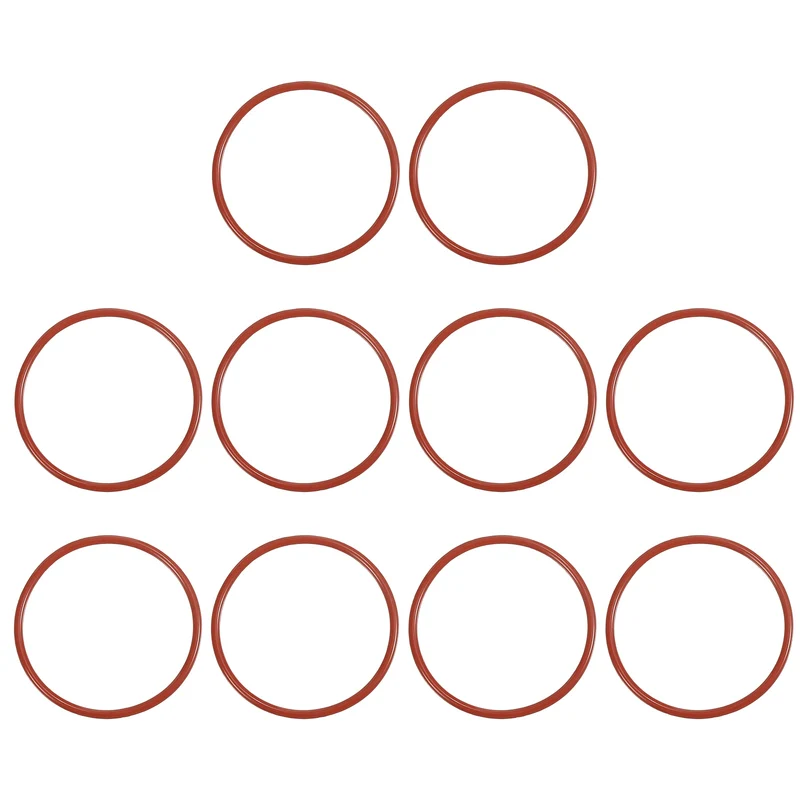 30Pcs Silicone O-Ring 44mm OD 40mm ID 2mm Width VMQ Sealing Gasket, Red