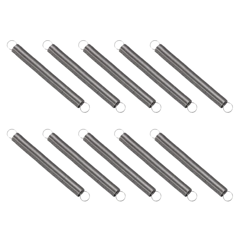 Extension Spring 10pcs Wire Dia 0.01" OD 0.2" Free Length 2.2"