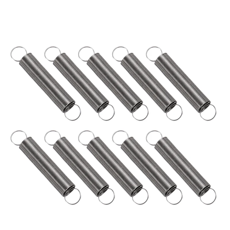 Extension Spring 10pcs Wire Dia 0.01" OD 0.2" Free Length 1.2"