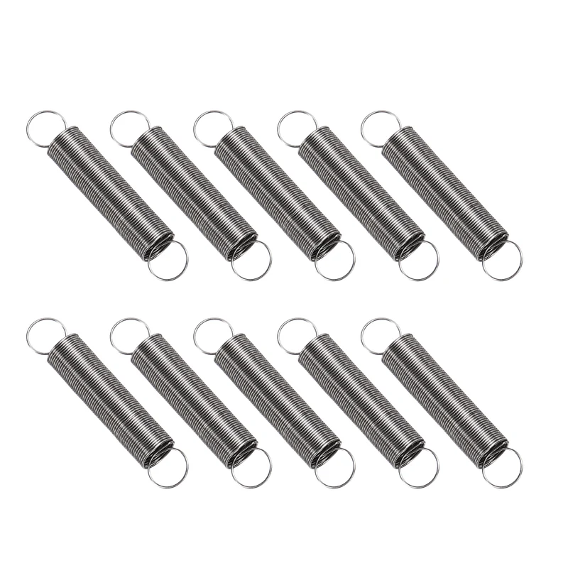 Extension Spring 10pcs Wire Dia 0.01" OD 0.2" Free Length 1"