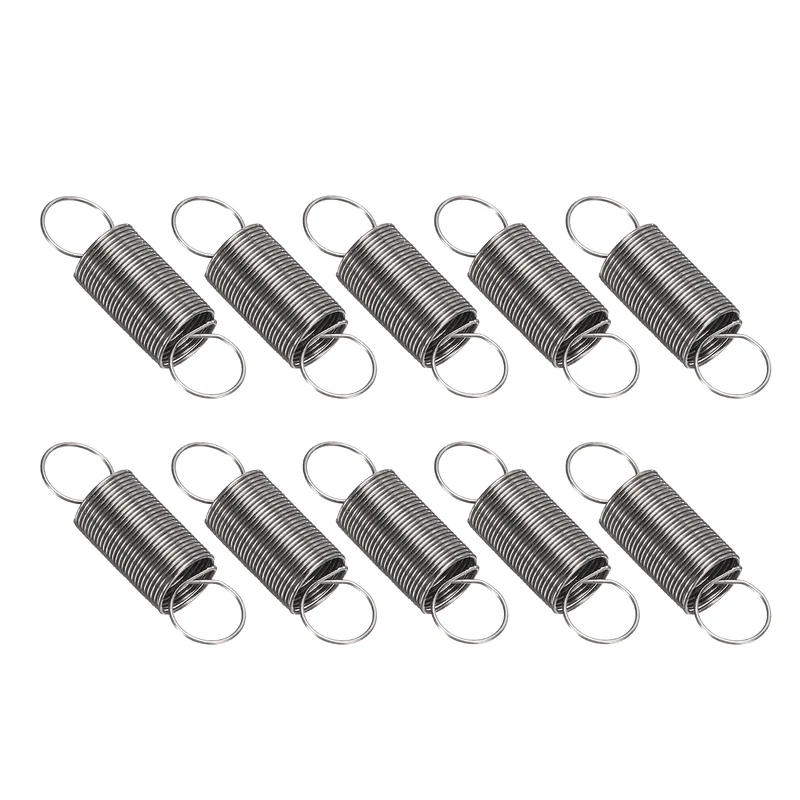 Extension Spring 10pcs Wire Dia 0.01" OD 0.2" Free Length 0.8"