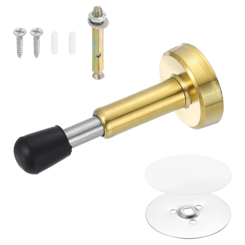 4" Magnetic Door Stoppers, Adjustable Door Stops Bumper, Gold