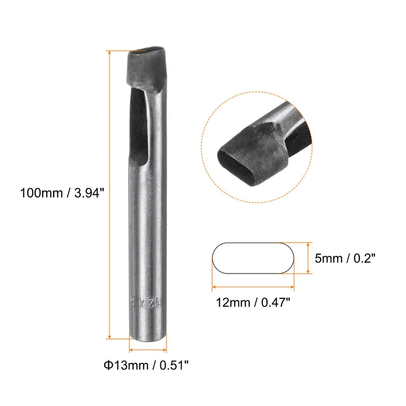 Leather Oval Hole Punch 12x5mm Belt Hole Puncher Oblong Hollow Punching Cutting Tool for Leather Crafting, Watch Band, Strap, Cloth, Gaskets