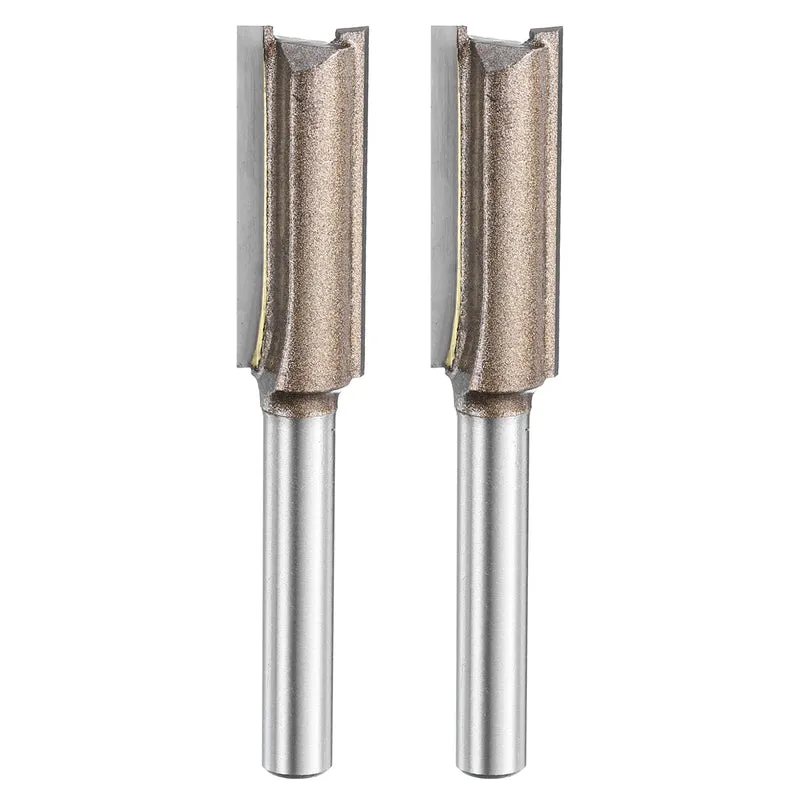 2pcs Straight Router Bit 1/4 Shank 7/16" Cutting Dia 2 Flutes 1.18" YG6 Carbide