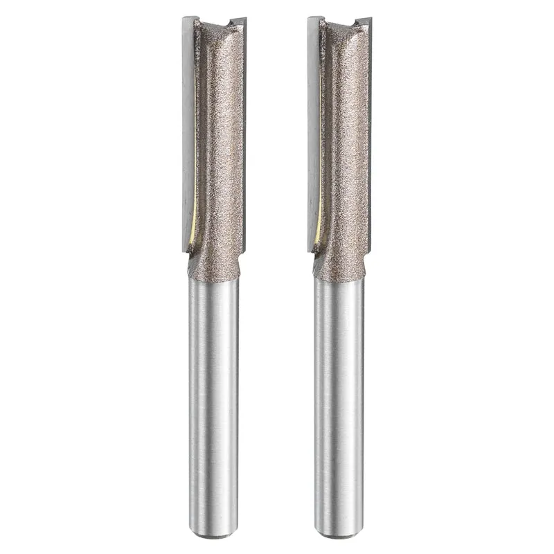 2pcs Straight Router Bit 1/4 Shank 5/16" Cutting Dia 2 Flutes 1.18" YG6 Carbide