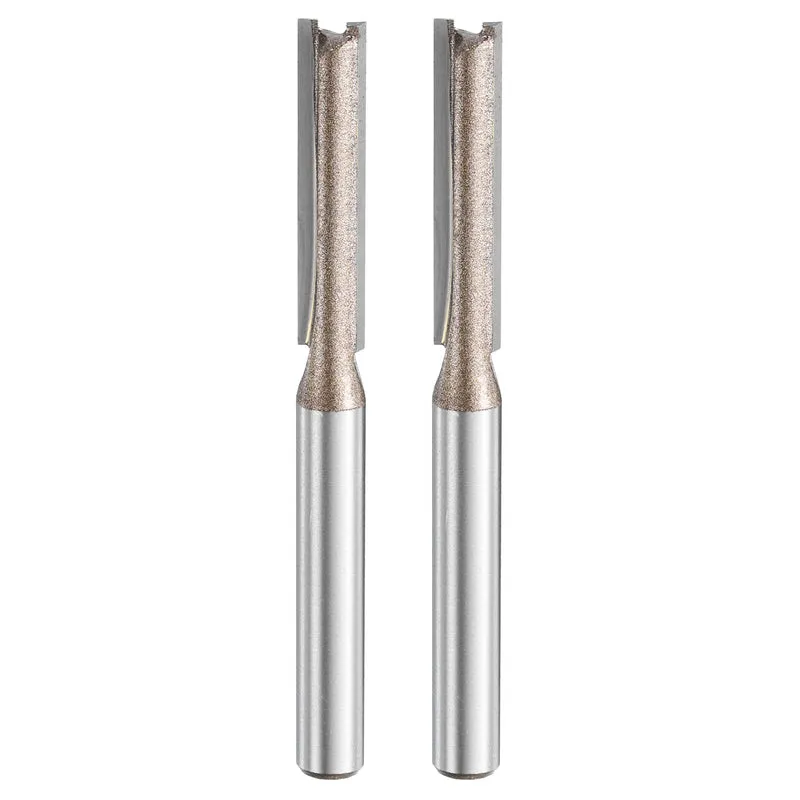 2pcs Straight Router Bit 1/4 Shank 9/32" Cutting Dia 2 Flutes 1.18" YG6 Carbide