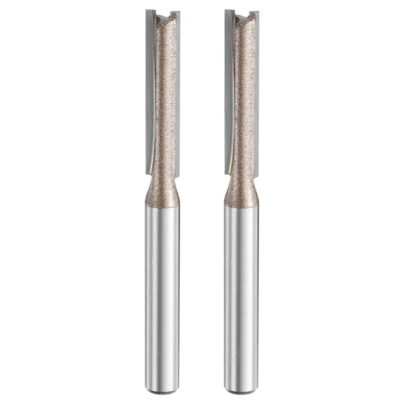 2pcs Straight Router Bit 1/4 Shank 15/64" Cutting Dia 2 Flutes 1.18" YG6 Carbide