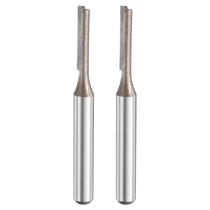 2pcs Straight Router Bit 1/4 Shank 5/32" Cutting Dia 2 Flutes 0.79" YG6 Carbide