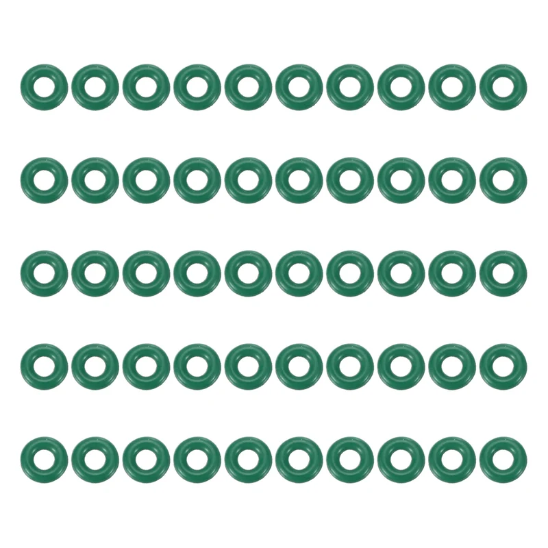 50Pcs Fluorine Rubber O-Ring 5mm OD 2mm ID 1.5mm Width,FKM Seal Gasket,Green