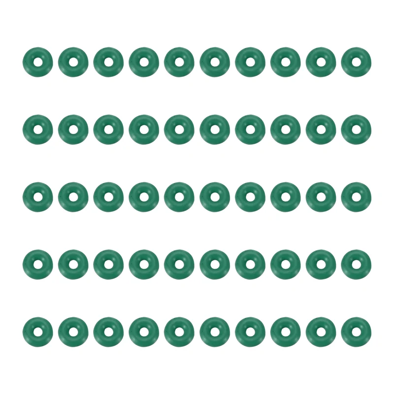 50Pcs Fluorine Rubber O-Ring 4mm OD 1mm ID 1.5mm Width,FKM Seal Gasket,Green