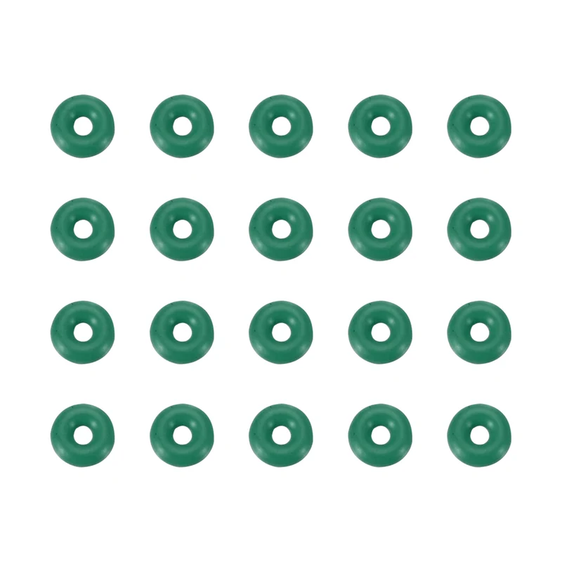 20Pcs Fluorine Rubber O-Ring 4mm OD 1mm ID 1.5mm Width,FKM Seal Gasket,Green
