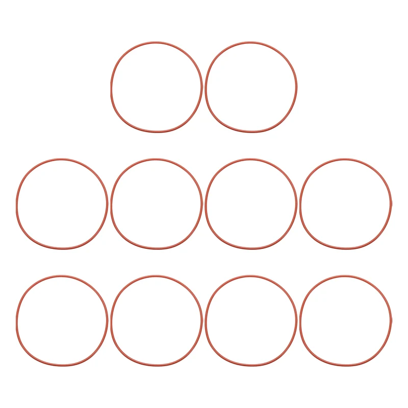 10Pcs Silicone O-Ring 130mm OD 124mm ID 3mm Width VMQ Sealing Gasket, Red