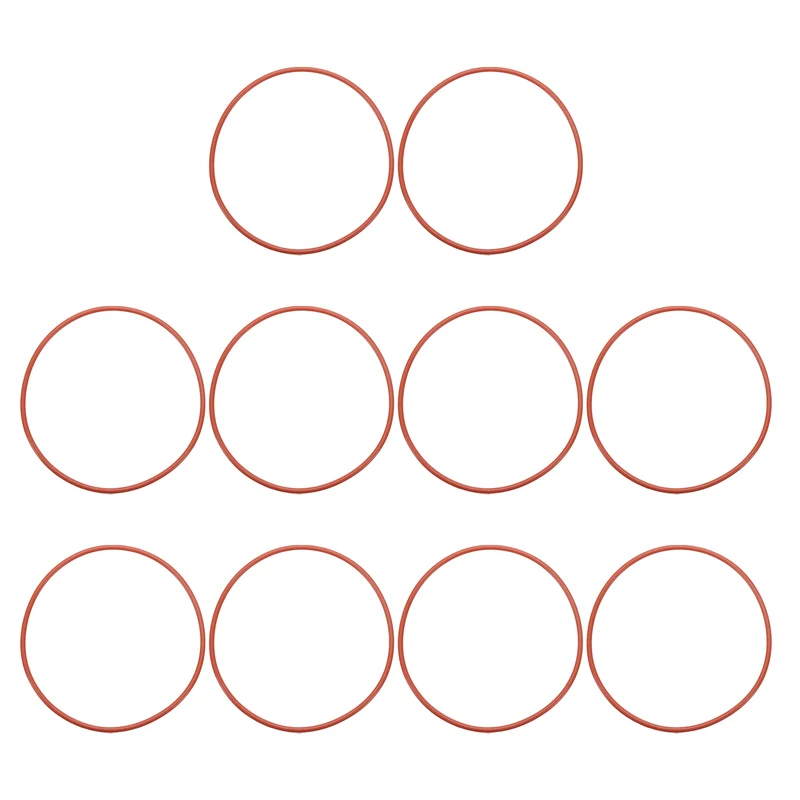 10Pcs Silicone O-Ring 115mm OD 109mm ID 3mm Width VMQ Sealing Gasket, Red