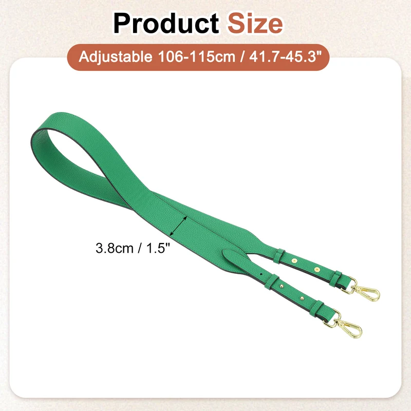 45.3" Adjustable PU Leather Purse Strap Crossbody Replacement Green/Gold