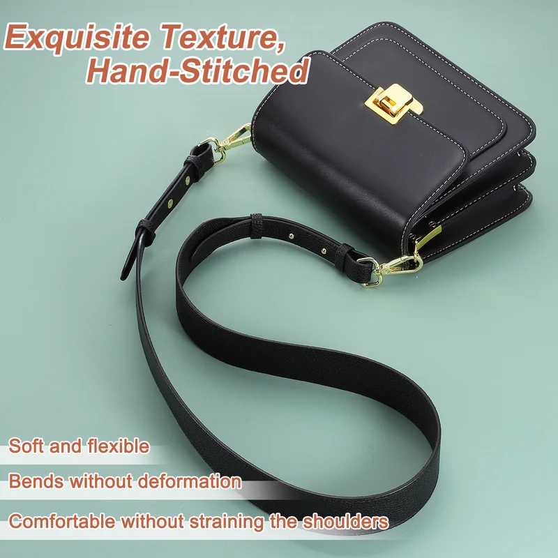 45.3" Adjustable PU Leather Purse Strap Crossbody Replacement Green/Gold