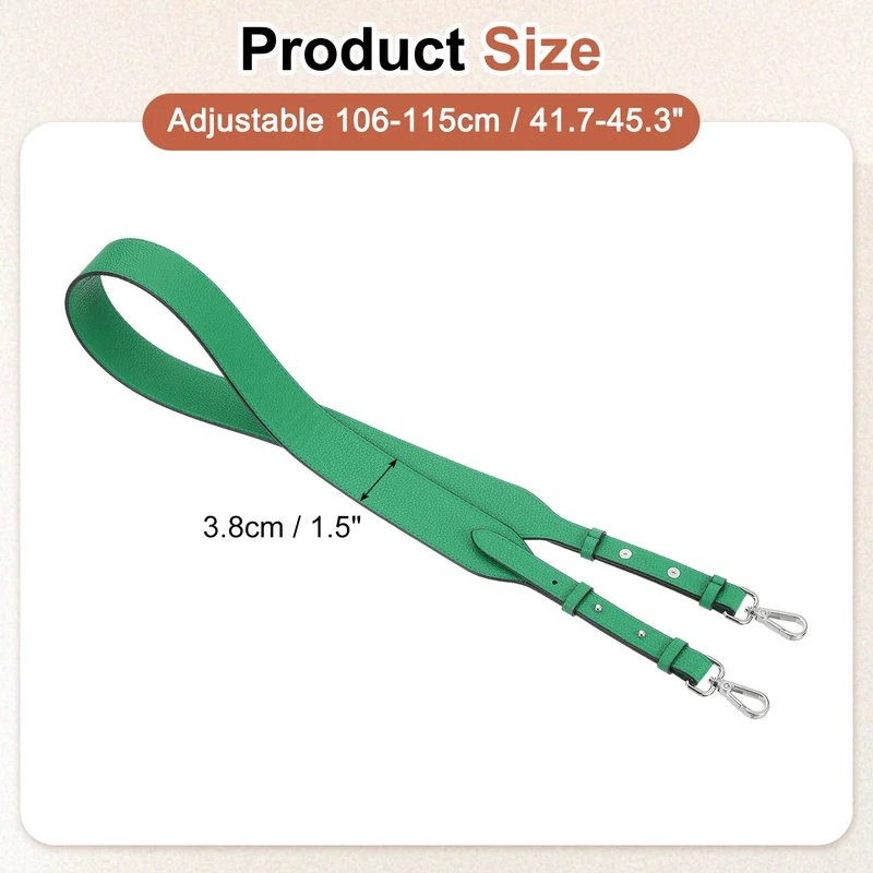 45.3" Adjustable PU Leather Purse Strap Crossbody Replacement Green/Silver