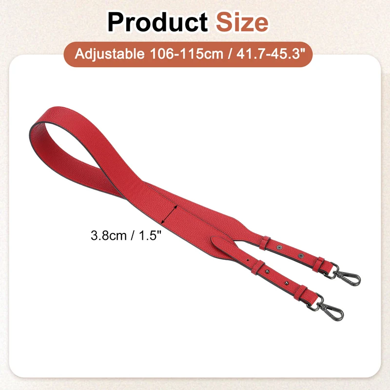 45.3" Adjustable PU Leather Purse Strap Crossbody Replacement Red/Black