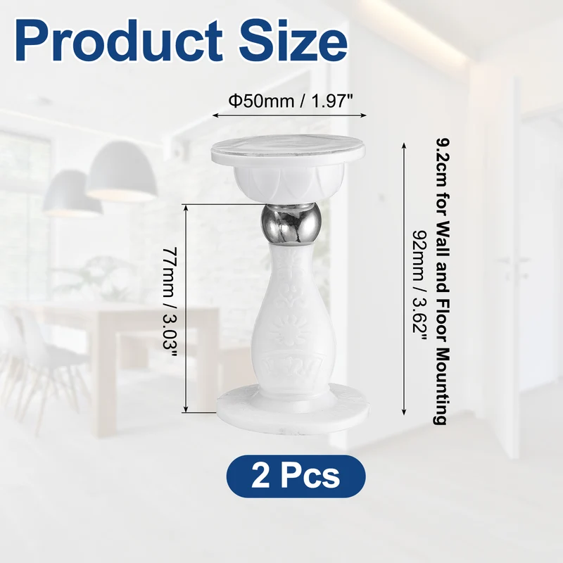 2Pcs 3.6" Magnetic Door Stoppers, Silicone Door Stop with Adhesive, White