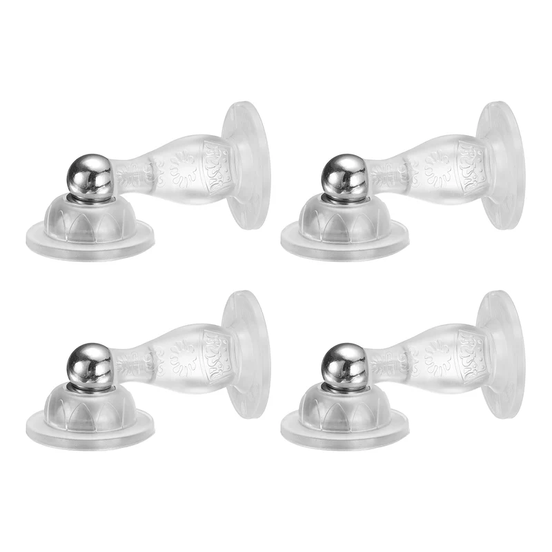 4Pcs 3.5" Magnetic Door Stoppers, Silicone Door Stop with Adhesive, Transparent