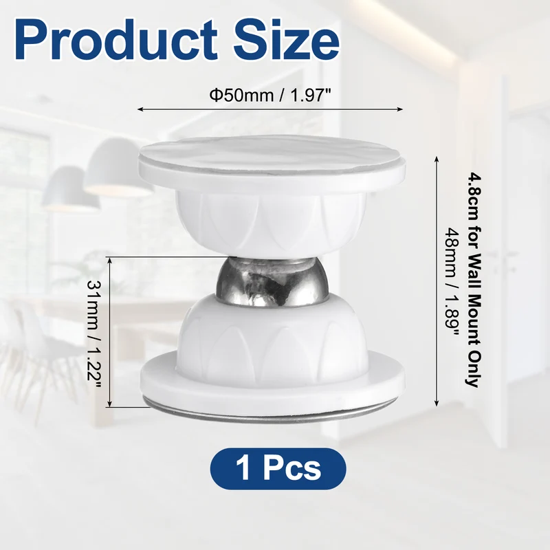 1.9" Magnetic Door Stoppers, Silicone Door Stop with Adhesive, White