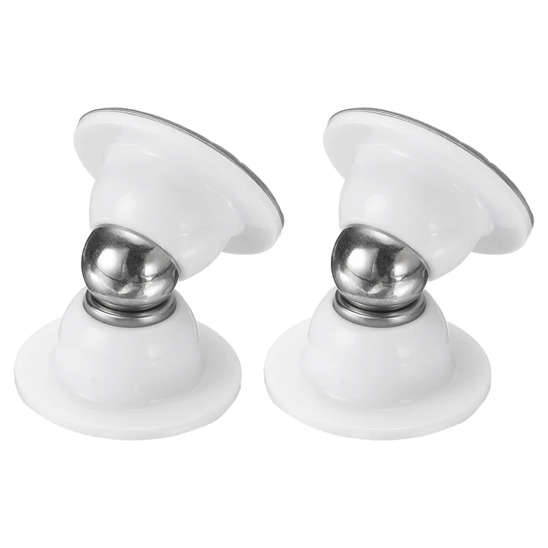 2Pcs 2" Magnetic Door Stoppers, Magnetic Door Catch with Adhesive, White