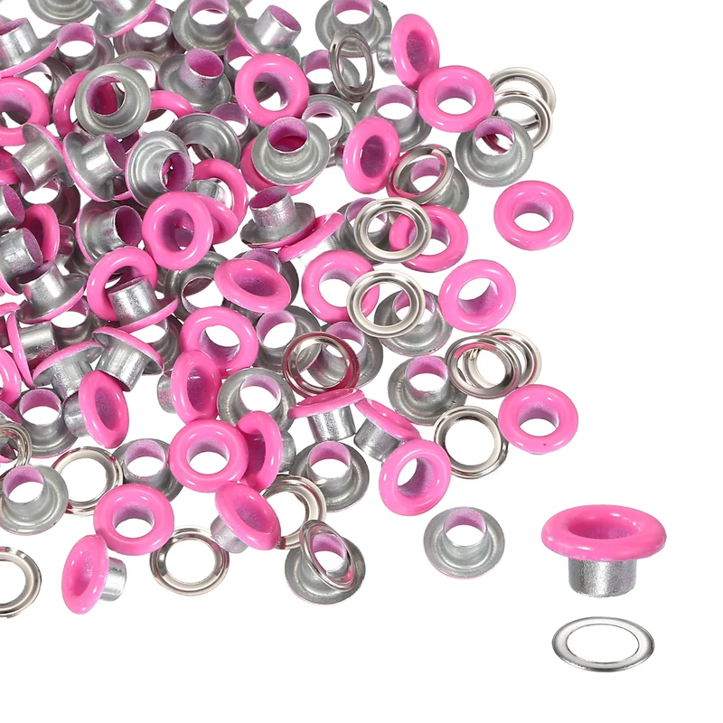 Grommets Kit, Metal Eyelets with Washers 5mm 3/16" & 250 Set & Burgundy Purple
