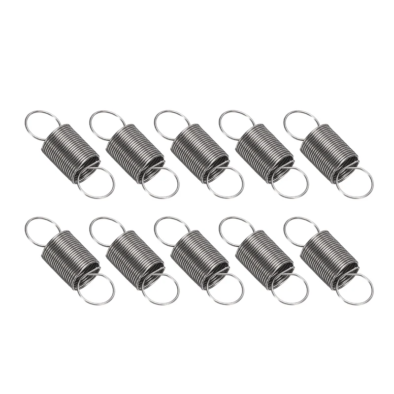 Extension Spring 10pcs Wire Dia 0.01" OD 0.2" Free Length 0.6"