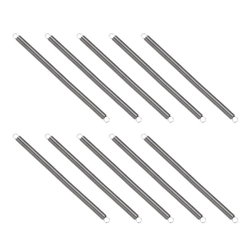 Extension Spring 10pcs Wire Dia 0.01" OD 0.12" Free Length 2.4"