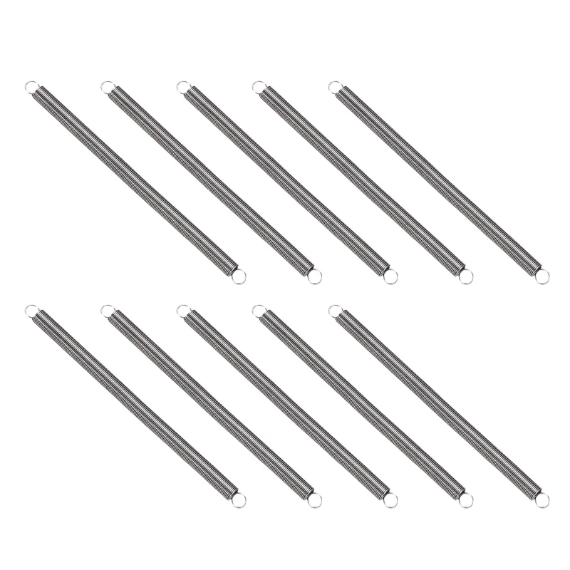 Extension Spring 10pcs Wire Dia 0.01" OD 0.12" Free Length 2.2"