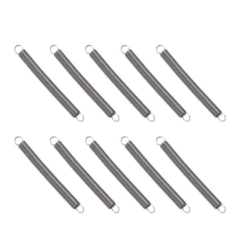 Extension Spring 10pcs Wire Dia 0.01" OD 0.12" Free Length 1.4"