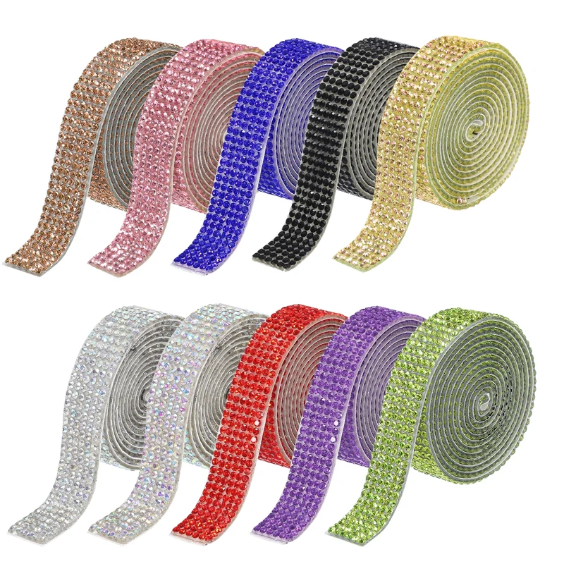 10Roll 1 Yard 8mm Self Adhesive Crystal Ribbon 10 Color