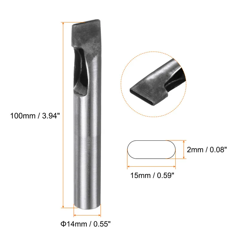 Leather Oval Hole Punch 15x2mm Belt Hole Puncher Oblong Hollow Punching Cutting Tool for Leather Crafting, Watch Band, Strap, Cloth, Gaskets