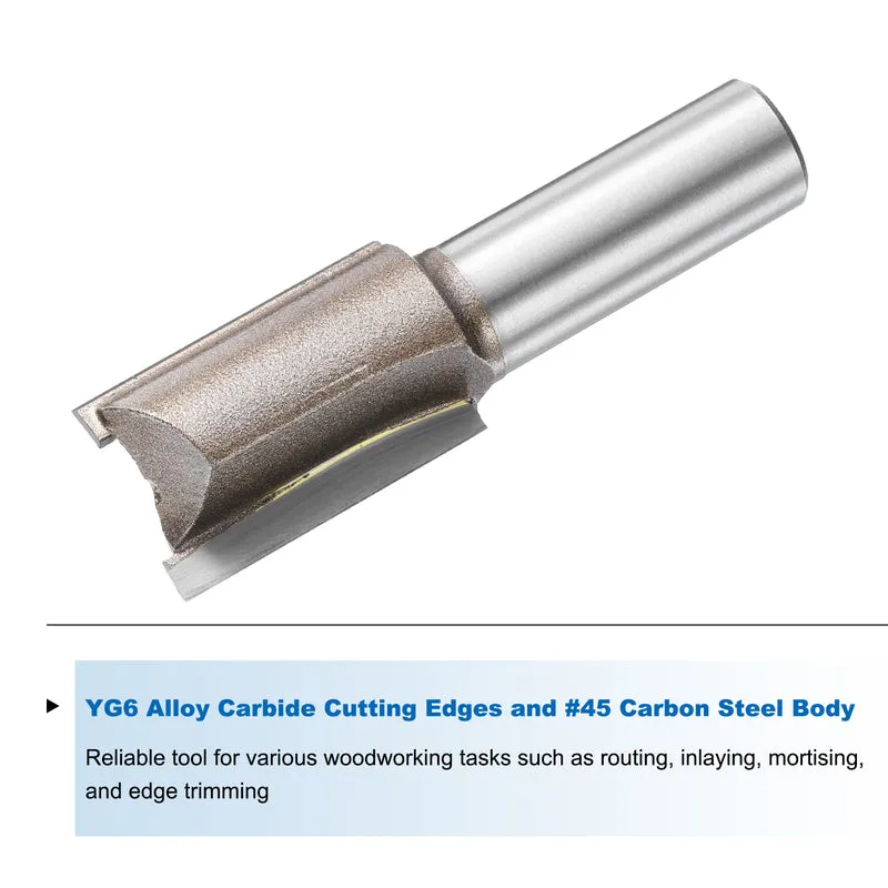 Straight Router Bit 1/2 Shank 3/4" Cutting Dia 2 Flutes 1.18" YG6 Carbide Cutter