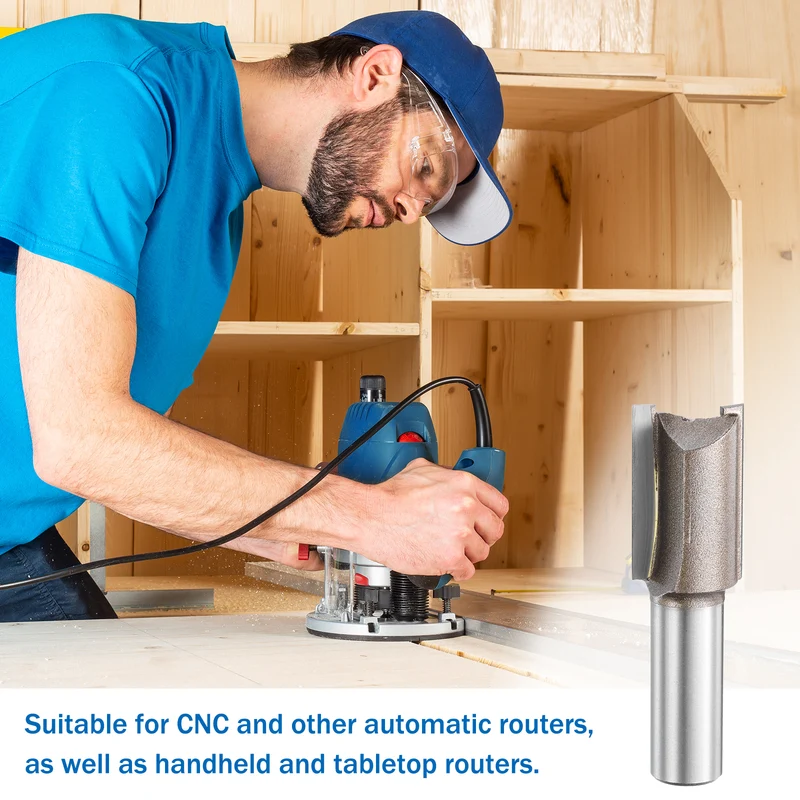 Straight Router Bit 1/2 Shank 3/4" Cutting Dia 2 Flutes 1.18" YG6 Carbide Cutter