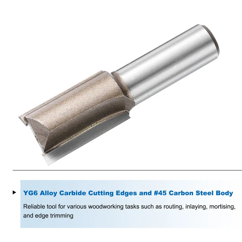 Straight Router Bit 1/2 Shank 45/64" Cutting Dia 2 Flutes 1.18" YG6 Carbide