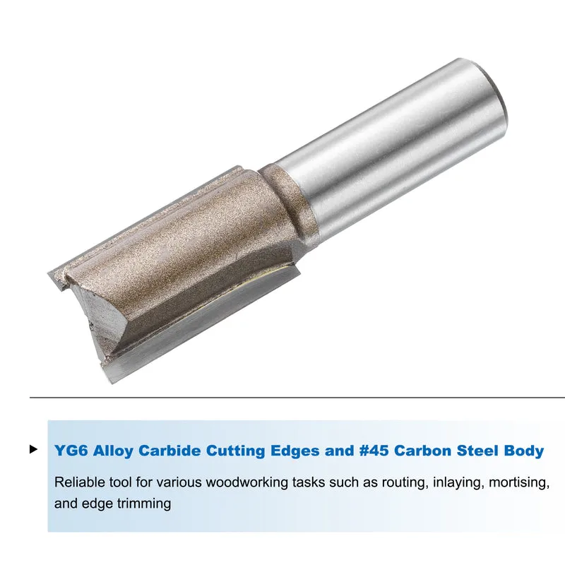 Straight Router Bit 1/2 Shank 43/64" Cutting Dia 2 Flutes 1.18" YG6 Carbide