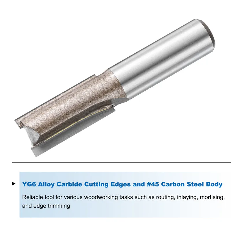 Straight Router Bit 1/2 Shank 35/64" Cutting Dia 2 Flutes 1.18" YG6 Carbide