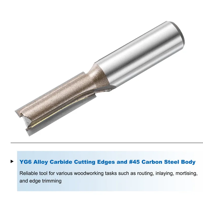 Straight Router Bit 1/2 Shank 7/16" Cutting Dia 2 Flutes 1.18" YG6 Carbide