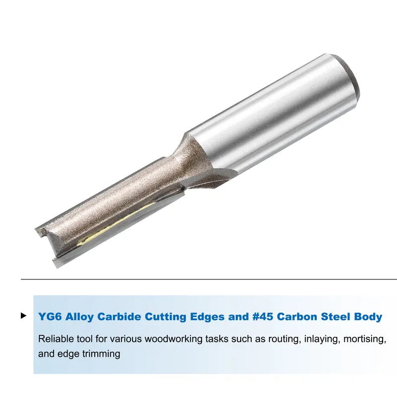 Straight Router Bit 1/2 Shank 23/64" Cutting Dia 2 Flutes 1.18" YG6 Carbide