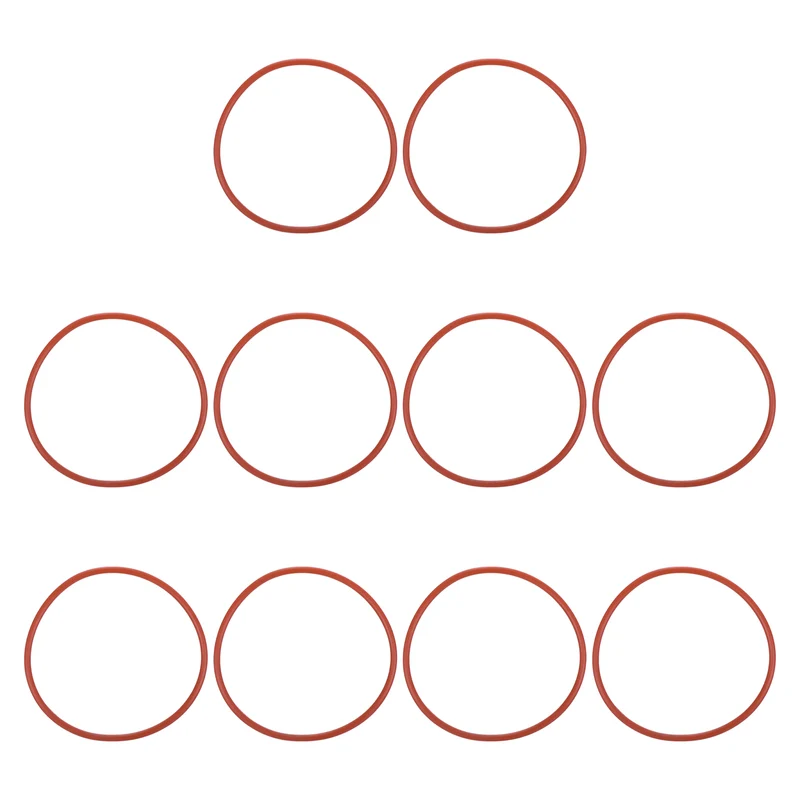 10Pcs Silicone O-Ring 82mm OD 76mm ID 3mm Width VMQ Sealing Gasket, Red