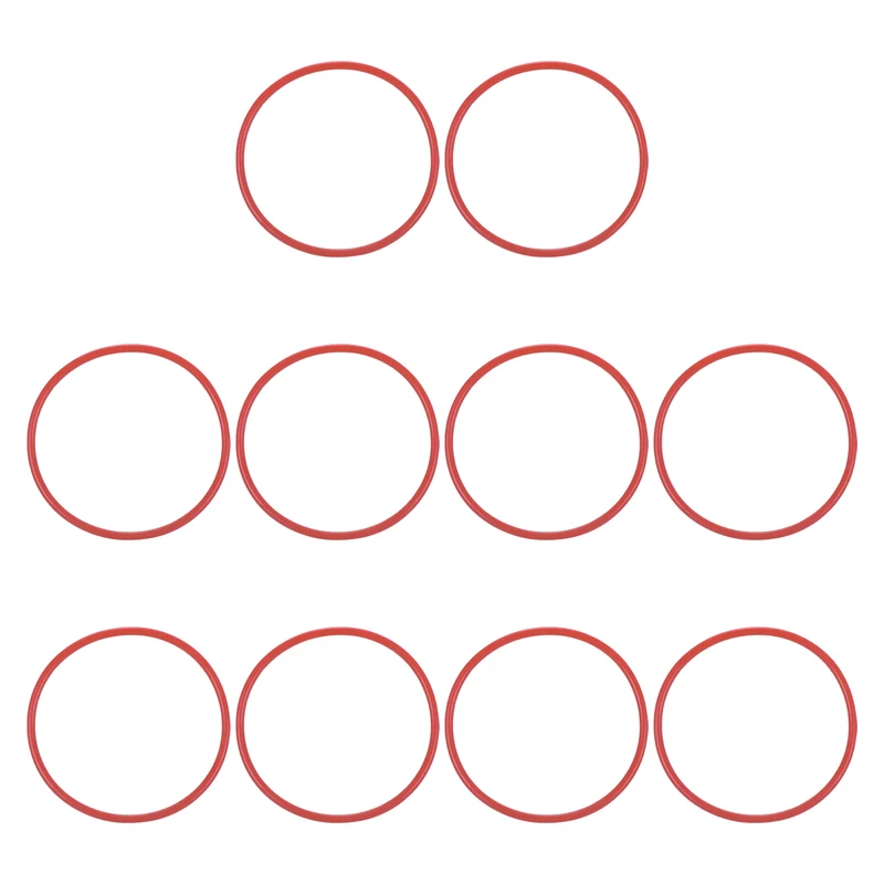 10Pcs Silicone O-Ring 72mm OD 66mm ID 3mm Width VMQ Sealing Gasket, Red