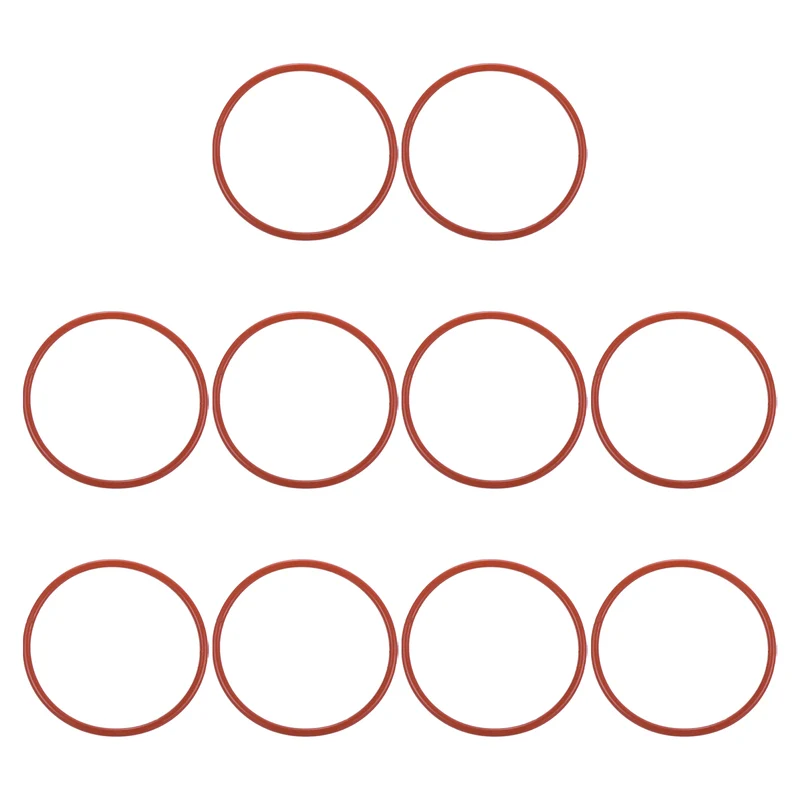 10Pcs Silicone O-Ring 63mm OD 57mm ID 3mm Width VMQ Sealing Gasket, Red