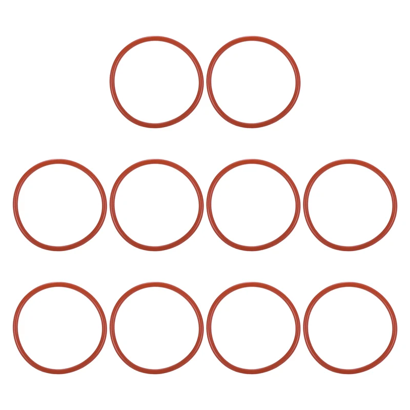 10Pcs Silicone O-Ring 58mm OD 52mm ID 3mm Width VMQ Sealing Gasket, Red