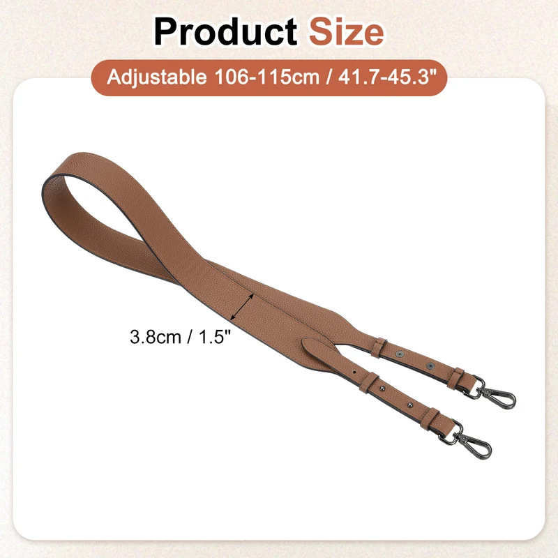 45.3" Adjustable PU Leather Purse Strap Crossbody Replacement Coffee/Black