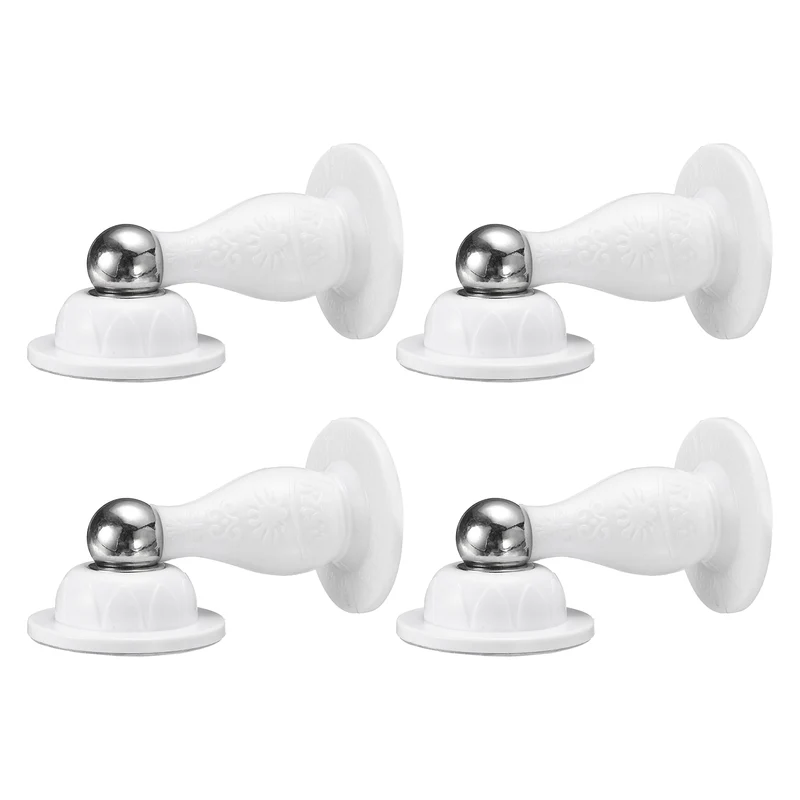 4Pcs 3.5" Magnetic Door Stoppers, Silicone Door Stop with Adhesive, White